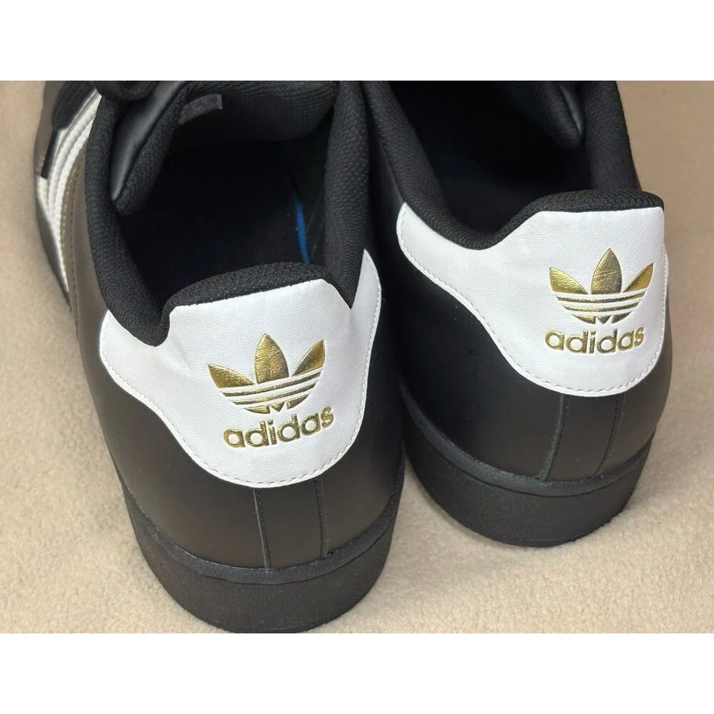 New Adidas Superstar Foundation Shoes Black White Mens Size US 20 B27140